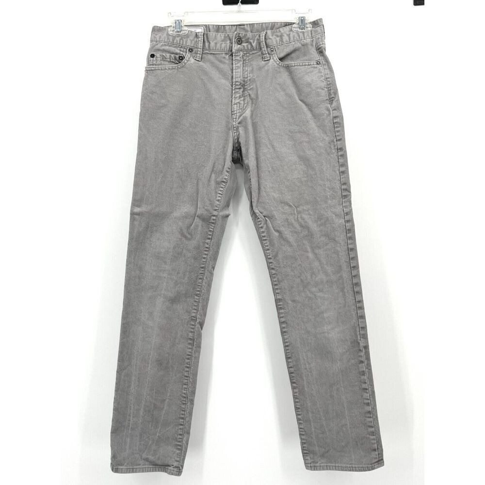 Gap 1969 Corduroy Pants Men's 28x30 Gray Zipper Fly Straight Leg Denim